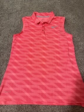 Nike Golf, Sleeveless Striped Orange and pink Top, Perfect!